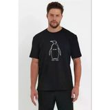 TeknoKapsül Erkek Nihilist Penguen Özel Tasarım Oversize Bisiklet Yaka Tişört - Siyah - Siyah / L MY-182735