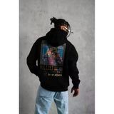 TeknoKapsül Erkek Patel Six Baskılı Kapüşonlu Sweat - Siyah - Siyah / L MY-92689