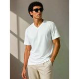 TeknoKapsül Erkek V Yaka Basic Tişört Kısa Kol Yazlık Regular Fit T-Shirt - Beyaz - Beyaz / 2XL MY-189119