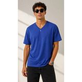 TeknoKapsül Erkek V Yaka Basic Tişört Kısa Kol Yazlık Regular Fit T-Shirt - Saks Mavisi - Saks Mavisi / S - 02S-Kahverengi