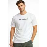 TeknoKapsül Erkek Wafıl Kumaş Tişört Regular Kalıp Bisiklet Yaka Baskılı Günlük Basic T-Shirt - Beyaz - Beyaz / L MY-184306