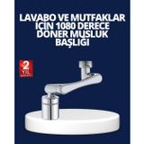 TeknoKapsül Esnek 1080° Musluk Başlığı 3 Eklemli Hareketli Su Modlu Lavabo Atı KRG25DYMXUCZZZMUSLUKAPARATTIIIIII-2