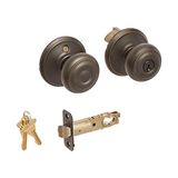 TeknoKapsül F80-GEO Gürcü Depo Kapı Tokmağı Seti, Eskitilmiş Bronz - 001-Renkli - Option-1