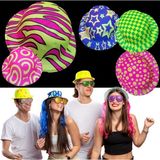 TeknoKapsül Farklı Desenlerde Plastik Neon Uv Işık Parti Şapkası 1 Adet