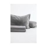 TeknoKapsül Favora Kadife Çift Kişilik Yatak Örtüsü Takımı (Gri) - 10 x 10 cm