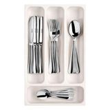 TeknoKapsül Flexispace 899410 Mutfak Gereçleri Için Çekmece Düzenleyici, Plastik, Beyaz, 37 x 22,2 x 4,5 cm