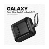 TeknoKapsül Galaxy Buds 3 Pro, Buds 3 ve Buds 3 Fe ile Uyumlu Mandallı Kapak Kilit Sistemli Mat Dokulu Darbelere Dayanıklı Premium Silikon Kılıf