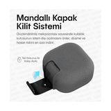 TeknoKapsül Galaxy Buds 4 Pro ve Buds 4 ile Uyumlu Mandallı Kapak Kilit Sistemli Kumlanmış Mat Dokulu Darbelere Dayanıklı Hibrit Kılıf (Gri, Galaxy Buds 4 Pro/4)