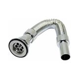 TeknoKapsül Genel Krom Lavabo Sifonu, Körüklü, Ayarlanabilir 33-80 cm Uzunluk, Plastik, Beyaz