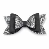 TeknoKapsül Glitter Detaylı Fiyonk Saç Tokası 9x5 Cm Gri YTTG-TGA0354