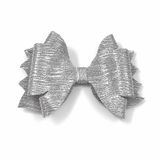 TeknoKapsül Glitter Detaylı Fiyonk Saç Tokası 9x7 Cm Gümüş Gri YTTG-TGA0353