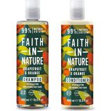TeknoKapsül Grapefruit&orange%99 Doğal Tazeleyici Şampuan + Saç Kremi 400ML - Option-1