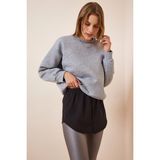 TeknoKapsül Happiness Istanbul Kadın Siyah Kazak ve Sweatshirt Altı Etek Poplin Gömlek DD01150 - XL - Yeşil