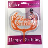 TeknoKapsül Happy Birthday Yazılı Turuncu Dallı Pasta Kek Çubuğu