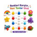 TeknoKapsül Hayal Gücü Kil Seti - 12 Renkli Hava ile Kuruyan Zıplayan Kil Hamuru, Yumuşak ve Kolay Şekillenen, Kokusuz, Eğitici Aktivite Seti -