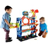 TeknoKapsül Hot Wheels 2 Adet Metal Araba ile Birlikte Gelen, 50'den Fazla 1:64 Ölçekli Araba Için Saklama Alanına Sahip, 4 Katlı Oyun Pisti Içeren Hot Wheels Şehri Yeni Ultimate Garaj ile Ejderhayı Yen, HKX48