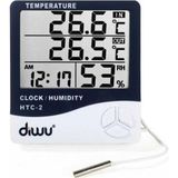 TeknoKapsül Htc-2 Problu Termometre Higrometre. Sıcaklık Nem Ölçer Saat - Option-1