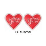 TeknoKapsül Iki Adet Kalpli Sevgi Mesajli Cep Sobasi,el Isitici,sicak Su Torbasi Pvc 9cm