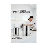 TeknoKapsül Inox 350ML-550ML Barista Süt Sürahisi Seti - Süt Köpürtme Potu - Paslanmaz Çelik