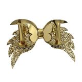 TeknoKapsül Işıltılı Glitter Tasarımlı Fiyonk Saç Tokası Gold YTTG-TGA0337