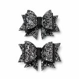 TeknoKapsül Işıltılı Glitter Tasarımlı Fiyonk Saç Tokası Gri Pullu YTTG-TGA0338