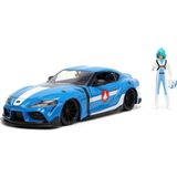 TeknoKapsül Jada, 253255051, Robotech, Die-Cast (Metal), Toyota Supra, Serbest Tekerlek, Açılabilen Parçalar (Kapı, Kaput ve Gövde), Max Sterling Figürü, 1:24, 20 cm