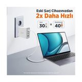 TeknoKapsül Juo 100W 4 Portlu Usb-C + Usb-A Gan Şarj Aleti & & Notebook Uyumlu Pd Type-C Hızlı Şarj Cihazı Beyaz - 001-Renkli
