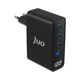 TeknoKapsül Juo 100W Gan LED Ekranlı 3 Type-C + Usb-A Hızlı Şarj Cihazı & & Notebook Şarj Aleti - 001-Renkli