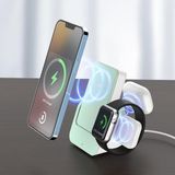 TeknoKapsül Kablosuz Power Bank Magsafe Uyumlu Büyük Güç Kaynağı Şarj Seti 10000 Mah Stand Olabilir Cep Telefonu Tablet Saat Kulaklık Mac Şarj Edebilir Powerbank Portatif Sökülüp Tek Kullanılabilir (Zümrüt Yeşil)