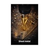TeknoKapsül Kademeli Matkap Ucu, Hss, Titanyum Nitrür Kaplamalı, 4-12 Mm, Metal, Sac, Alüminyum, Plastik Için, Uzun Ömürlü, Pürüzsüz, Delik Açma, Yüksek Performans, Tüm Matkaplara Uyumlu - Option-1