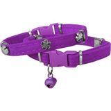 TeknoKapsül Kadife Kedi Boyun Tasması Yoncalı 20-32 cm Mor