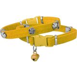 TeknoKapsül Kadife Kedi Boyun Tasması Yoncalı 20-32 cm Sarı