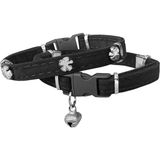 TeknoKapsül Kadife Kedi Boyun Tasması Yoncalı 20-32 cm Siyah