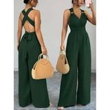 TeknoKapsül Kadın Askılı Halka Detaylı Arkadan çapraz Tulum - Yeşil / 2XL-3XL MY-192076