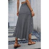 TeknoKapsül Kadın Yüksek Bel Çiçek Desenli Önü Asimetrik Detaylı Uzun Süprem Etek - Desenli / L-Xl - Bej Desenli
