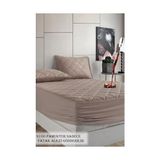 TeknoKapsül Kahverengi Kapitone Sıvı Geçirmez Yatak Koruyucu Fitted Alez ÇARŞAF%100 Pamuk 160X200