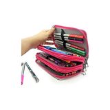 TeknoKapsül Kalem Kutusu Pink Organizer Kalemkutu Vegan Deri Üç Bölmeli Kalemlik-Pembe - -- - Option-1