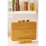TeknoKapsül Karaca Triple 4 Parça Ayaklı Bambu Kesme Tahtası Seti 28 cm