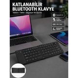 TeknoKapsül Katlanabilir Bluetooth Klavye 3 Cihaz Bağlantılı Kablosuz Taşınabilir Klavye - Blue Switch