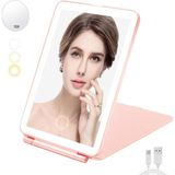 TeknoKapsül Katlanabilir LED Işıklı Makyaj Aynası - 3 Farklı Renk Tonu 1x 10X Yakınlaştırma Dokunmatik Ekran Iş