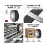 TeknoKapsül Kaydırmaz Bant, Siyah, 50MM x 15 Yarda, Güvenlik Şeridi