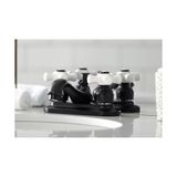 TeknoKapsül KB602PX Restorasyon 10 cm Merkez Seti Porselen Çapraz Saplı Lavabo Musluğu, Cilalı Pirinç