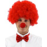 TeknoKapsül Kırmızı Renk Kıvırcık Afro Bonus Peruk Takma Kırmızı B Seti