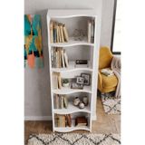 TeknoKapsül Kitaplık 5 Raflı Esinti Modern Çok Amaçlı Dekoratif Raf Ünitesi Geniş Kütüphane Ofis Kitaplığı 7081 Beyaz BZ-FLZ2474125991860