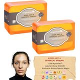 TeknoKapsül Kojik Asit & Zerdeçal Sabunu 2 Adet x 140 gr Leke ve Sivilce Karşıtı Kojic Acid - Kolajen - Aha Bha - C Vitamini - Hyaluronic Acid - Shea Butter Yağı Içerikli Aydınlatıcı Sabun - Option-1