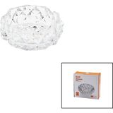 TeknoKapsül Küçük Cam - Diamond Kristal Şekil Yuvarlak Küllük Çap: 11.2cm - D: 4.4cm (5643)