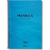 TeknoKapsül Lé 41100/1 Manila Notebook Yumuşak Kapak, 1.hamur Kağıt Spiralli, Mavi - -- - Option-1