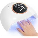 TeknoKapsül Ladymisty 72 W Uv LED Tırnak Lambası Işık Kurutucu, Çiviler Için Jel Cila, 18 Boncuklu 3 Zamanlayıcı Ayarı ve LCD Dokunmatik Ekran, Otomatik Sensör, Profesyonel Çiviler, Beyaz