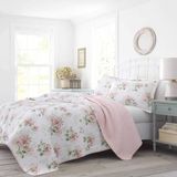 TeknoKapsül Laura Ashley Home - Queen Yorgan Seti, Eşleşen Kılıflarla Pamuklu Ters Çevrilebilir Yatak Takımı, Her Mevsim Için Ideal Ev Dekoru (Hanımeli Pembesi, Kraliçe)