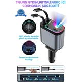 TeknoKapsül LED Işık Tan Aydınlatmalı 66W 4’1 Çift Kablolu Hızlı Şarj 3.4A Araç Içi Çakmaklık Şarj Aleti